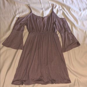 Cold shoulder soft purple dress